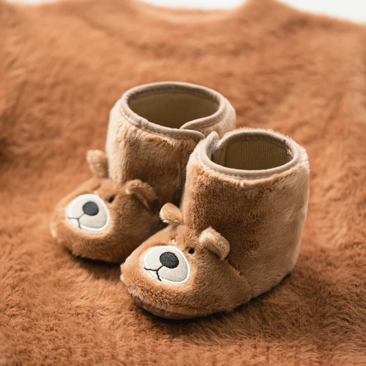 Booties Warm Fluff Cottton Soft Sole Infant Newborn .